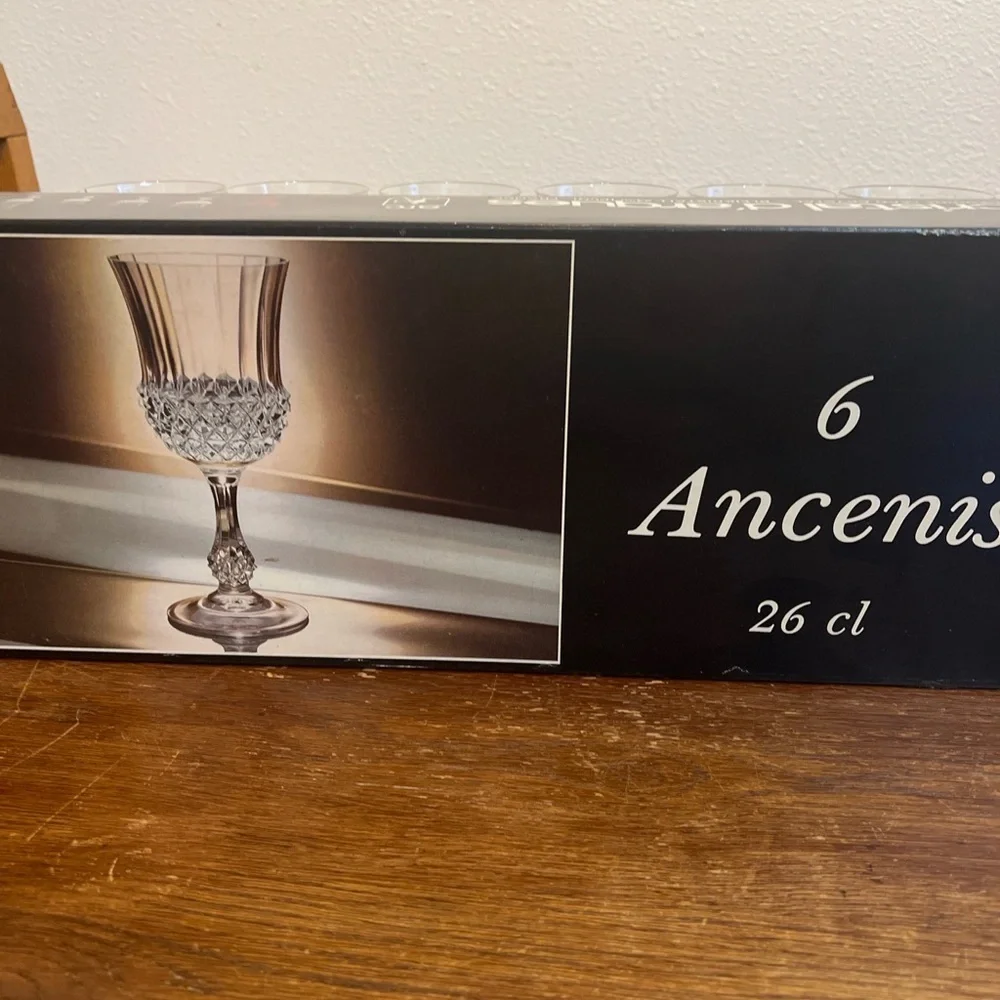 Cristal d’Arques Ancenis 26cl Lead Crystal Wine Glass Set of 6 – New in Box - Picture 2 of 6